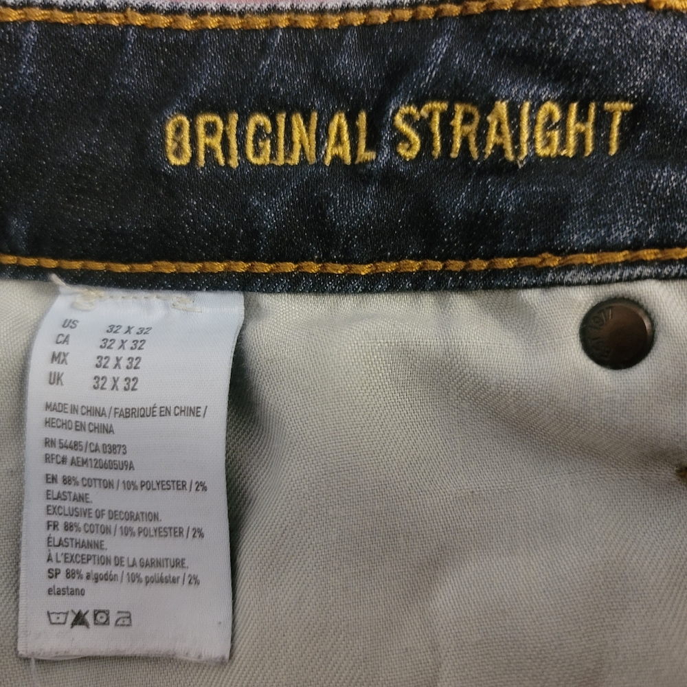 American Eagle Outfitters Men's Deep Indigo Original Straight Jeans - Picture 4 of 4